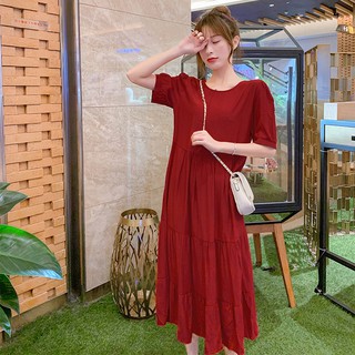 M-2XL rojo vestido de maternidad dulce vestido largo para el embarazo de cintura libre de manga corta elegante ropa embarazada verano