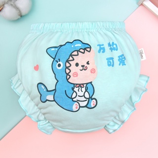 Bragas para bebés pantalones cortos pan recién nacido ropa exterior algodón puro niña pantalones de fondo estampado lindo (azul)