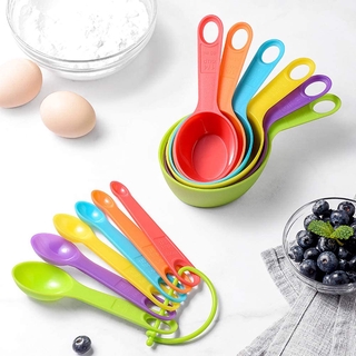 Future 12 pzs herramientas de cocina de Color aleatorio para hornear tazas medidoras y cucharas herramientas de medición apilable Durable juego de 12 piezas de plástico (4)