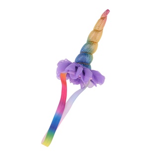 [lovos] arco iris unicornio cuerno diadema adulto niños fiesta elástico pelo corona