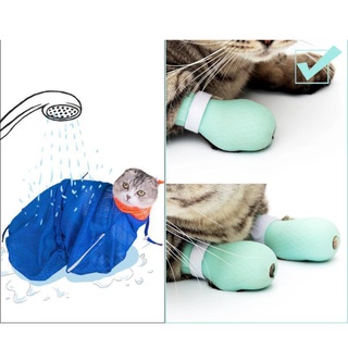 4pcs silicona gato garra cubierta gato suministros de baño gato pata Anti-garra mordida gato Anti-mordida