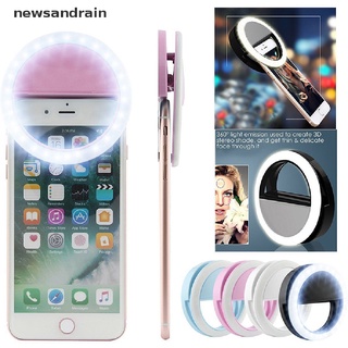 [J] Selfie LED anillo de luz Flash relleno Clip cámara para teléfono Tablet iPhone Samsung USB bueno