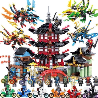 Lego Ninjago Ninja fuego templo dragón conjunto bloques de construcción Ninjago Mini figuras juguete conjunto