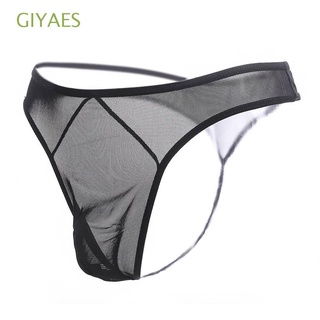 giyaes - tanga transparente para hombre, ultrafina, ropa interior sexy, pantalones cortos, red de cintura baja, multicolor