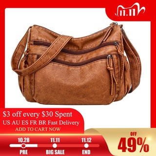 Bolsa de ombro feminina com muitos bolsos, popular, simples, moda diária, bolsa de ombro, couro, mamãe, saco de compras, rua