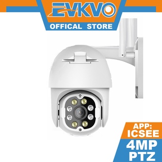 EVKVO - Auto Tracking - Full Color Night Vision - ICSEE APP 4MP Outdoor Wireless WIFI PTZ IP Camera CCTV Security Camera Surveillance Camera
