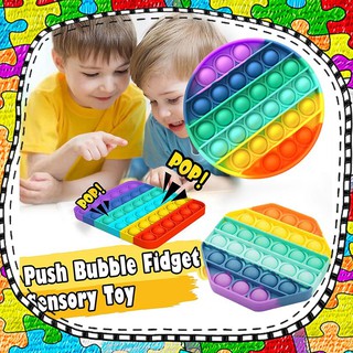 Rainbow Pop Its Fidget juguete Push burbuja alivio del estrés niños Tiktok