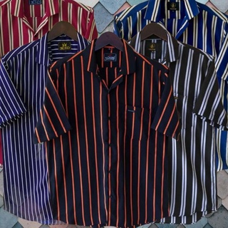 Camisas de rayas (plr.01oc21) para hombre ~ camisas de manga corta para hombre