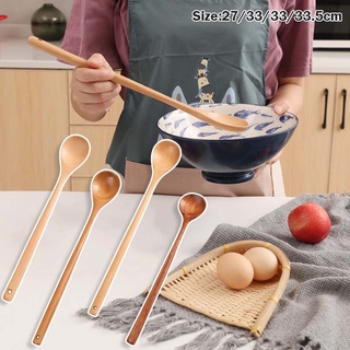 Creativo coreano caliente olla cuchara de madera cuchara para fideos con postre miel 33 cm mango largo cuchara de mezcla