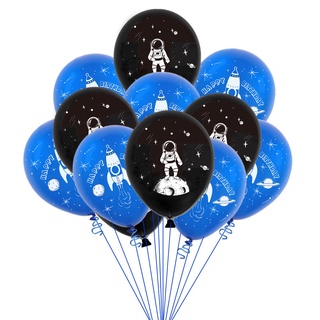 1pcs Space Theme Party Globos astronauta Rocket Star impreso látex Air Globos cumpleaños fiesta suministros