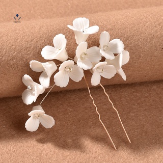 3D flor blanca horquilla en forma de U horquillas Clips lindo Vintage tocado Hanfu accesorios de ropa