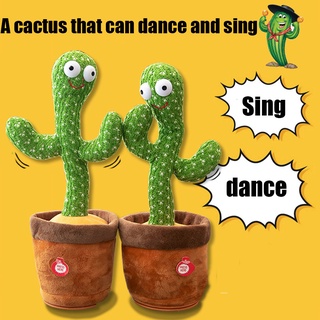 MOCHO1 1PC bailando Cactus peluche fiesta de la primera infancia electrónica Shake Dancing juguete cantar canción mesa decoración de cumpleaños regalo lindo planta felpa muñeca niños educación juguete
