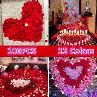 100 pzs rosas artificiales rosas Colorful coloreado romántico seda rosa flor para decoración de uñas (1)