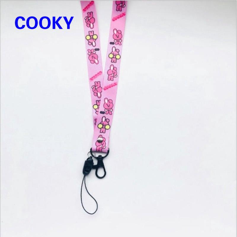 Kpop BTS BT21 moda collar cordón Chimmy Cooky Tata teléfono correa llavero (4)