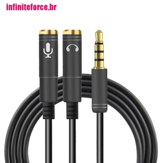 Cable Adaptador De extensión De audio+micrófono y audífonos Estéreo Jack De 3.5 mm