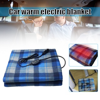 sme 12v coche manta de calefacción eléctrica universal edredón de felpa portátil de moda a cuadros manta para el hogar viajes camping