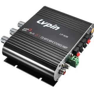 Mini amplificador estéreo Hifi agudo Bass Booster 12V - Lp-838 - negro