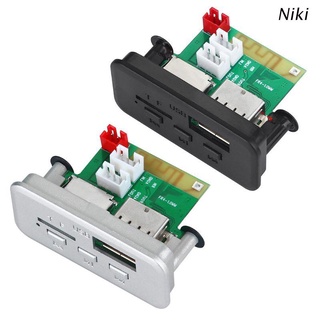 Niki Bluetooth compatible con Radio de coche reproductor MP3 5V 12V MP3 WMA placa decodificadora módulo de Audio Radio FM TF USB mm AUX para