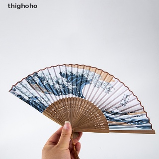 thighoho verano vintage bambú plegable de mano abanico de flores estilo chino fans de baile mx (5)