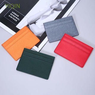yiqin mini slim carteras unisex clips de dinero de los hombres cartera minimalista de cuero multi tarjetas bolsillos con ranuras de tarjetas ultra-delgado monedero de negocios/multicolor