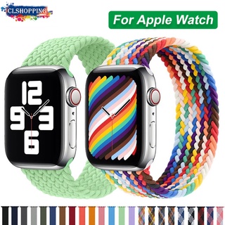 Correa De Bucle Solo Trenzada Para Apple Watch Band 44mm 40mm 42mm 38mm 44mm Nylon Elástico Tela Pulsera Para iwatch Series SE 7654321