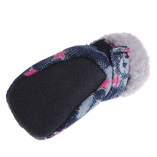 rojo mascota zapatos perros cachorro botas denim caliente nieve invierno encantador antideslizante cremallera casual (5)