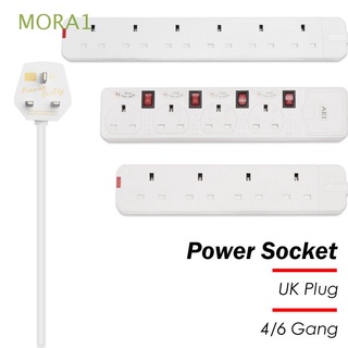 MORA1 Plug and Play Toma de corriente Switch 4 / 6 Gang 3 m UK Plug Cable de extensión Profesional Cargador Home Cable de electricidad Faja electrica