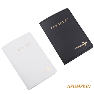 apumpkin pu cuero pasaporte caso titular multifuncional viaje tarjeta de crédito cartera cubierta