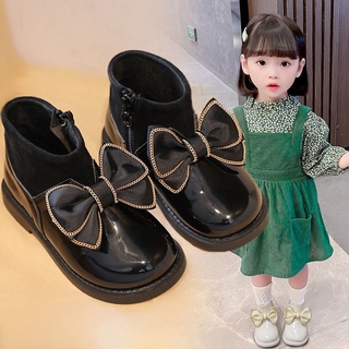 Las niñas botas2021Nuevas botas cortas de otoño e invierno para niños, botas de princesa de fondo suave para niñas, zapatos de bebé para niños pequeños