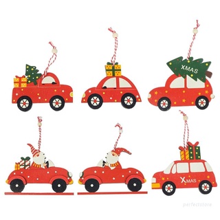 Perfecto adorno de navidad conjunto de 6 gnomo de coche de madera con colgante de impresión para árbol de navidad Patry casa de la pared de la puerta de la decoración del Festival de cumpleaños
