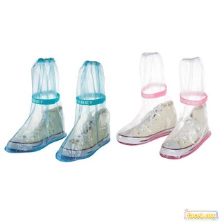 FACE1 Unisexo Botas de lluvia Cubiertas de zapatos Espesar Cubrezapatos Botas de agua Reutilizable Herramientas para días lluviosos Antideslizante Impermeable Anti-deslizante Chanclos de lluvia/Multicolor