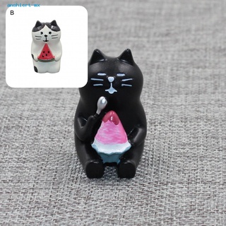 anshiert ligero decoración del hogar negro gato comiendo helado decoración bonita para escritorio