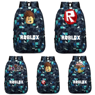 Niños juegos Roblox estudiante bolsa mochila celosía diamante bolsa de hombro Casual bolsa de lona regalo portátil bolsa para hombres y mujeres