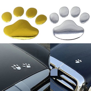 3D Car Silver/Golden ST Window Bumper Body Decal Sticker Bear Cat Dog Paw Foot Prints