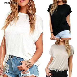 [Retc] Women Summer Open Back Short Sleeve T Shirt Casual Backless Tops Tees T-Shirt M2