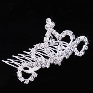 Princess Crown Tiara Crystal Hair Comb Wedding Bride Girls Hair Accessory #1