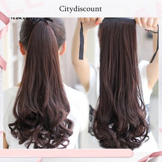 <City> peluca de cola de caballo pera flor banda de extensión de pelo largo de alta temperatura fibra Ponytail pelo para mujer (1)