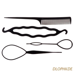 dlophkde 4 unids/set clip de peinado de pelo bun donut twist trenzado ponytail maker diy peine herramientas