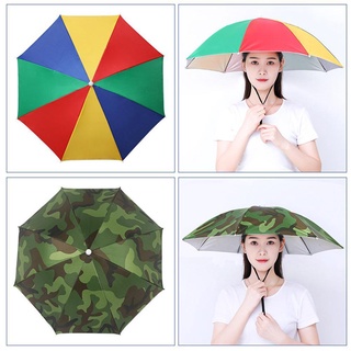 creativo cabeza desgaste paraguas sombrero al aire libre plegable golf pesca sombrero de camping cabeza suministros s3k8 (3)
