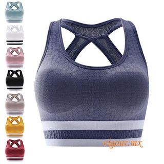CYTX-Female Sports Bra, U-Neck Sleeveless Crop Tops Fitness Vest with Removable