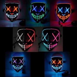 ivywthery máscara led de halloween fiesta mascara mascaras máscaras de neón máscara de luz glow mx