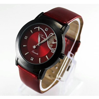 🔥 gran venta reloj de pulsera de cuarzo de lujo con diamantes de lujo para dama/niña/timdunm rojo