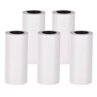 Ready Stock 5 Rolls Self-Adhesive Thermal Paper Roll White Sticky Paper BPA-Free 57x30mm without Backing Paper for PeriPage PAPERANG Poooli Phomemo Pocket Thermal Printer (1)