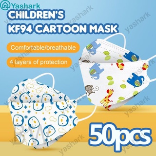 50 pzs KF94 - máscara facial KN95 para niños, diseño de dibujos animados, 4 capas, máscara protectora 3D, máscara facial protectora [YA]
