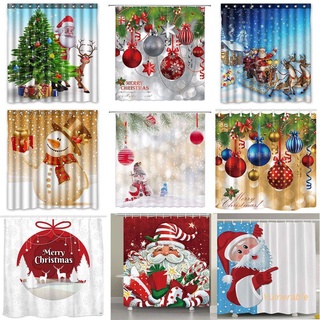 vulnerable feliz navidad impresión 3d tapa de inodoro cubierta de baño estera de contorno cortina de ducha cortina de navidad decoración de baño conjuntos de regalo (1)