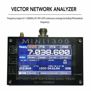 Mini1300 4.3" LCD 0.1-1300MHz HF/VHF/UHF ANT SWR analizador de antena Met.