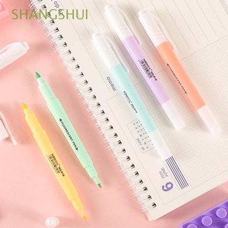 SHANGSHUI 6Pcs/Set Double Head Gift Highlighter Pen Fluorescent Pen Office Supplies Candy Color School Supplies Student Supplies Stationery Kids Markers Pen