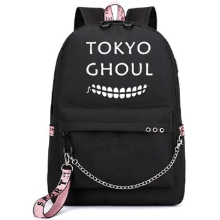 [KIRA] Mochila De Anime Cosplay Bookpack Para Portátil , Bolsa Escolar Con Cargador USB , Ghoul (1)