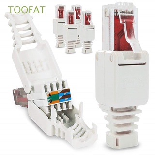 toofat conector rj45 portátil sin crimpado cat6 conectores de enchufe poe 8p8c sin herramienta cctv cable ethernet cabeza de cristal/multicolor