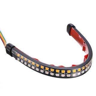universal motocicleta luz de señal de giro flexible 60 led barra de luz de la motocicleta intermitente anillo horquilla tira de la lámpara rojo amarillo intermitente intermitente